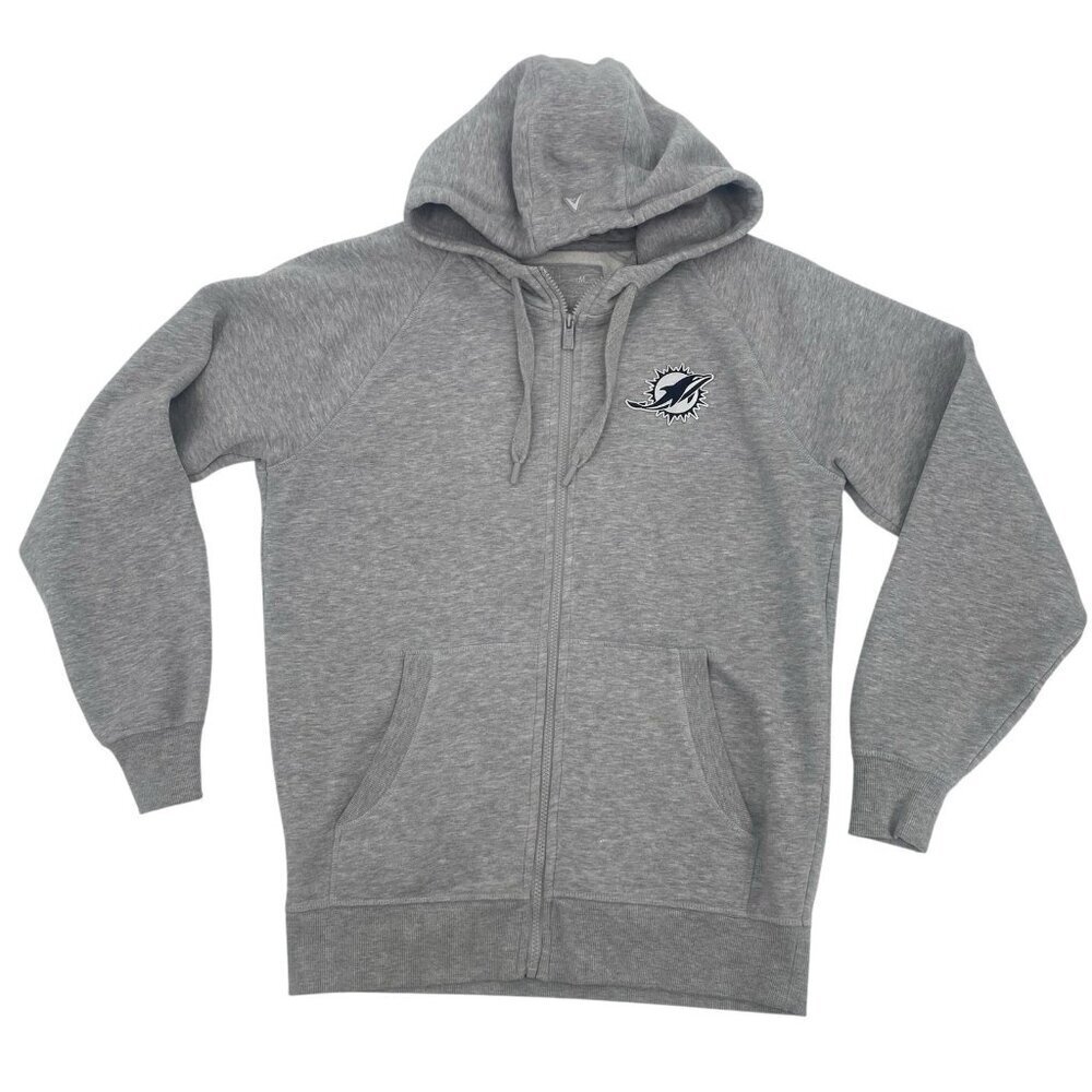 Miami Dolphins Antigua Effortless Full-Zip Hoodie Jacket Gray Men’s Size M